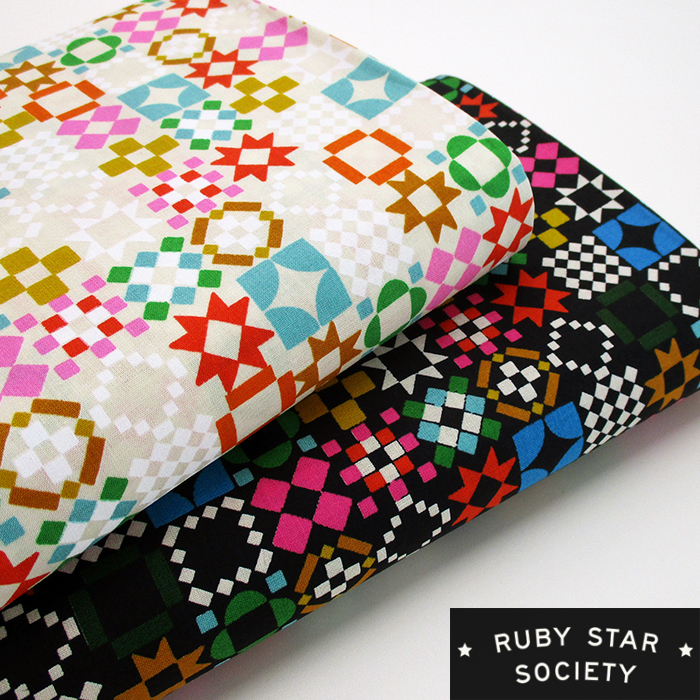 ★Ruby Star Society★ コットンシーチング -NOTION- Quilty　108cm巾　格子 チェック キルト風 幾何学