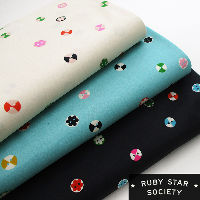 ★Ruby Star Society★ コットンシーチング -NOTION- BUTTON　108cm巾　ボタン レトロ ドット