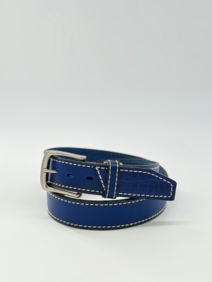 【MOTTAINAI】40㎜革パッチベルトブルーベロ先Ｂ