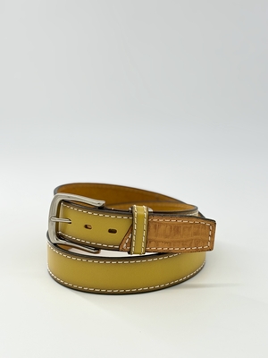 【MOTTAINAI】40㎜革パッチベルトキイロベロ先A