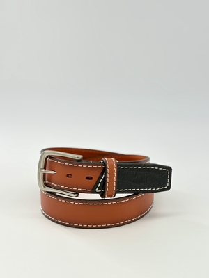 【MOTTAINAI】40㎜革パッチベルトオレンジベロ先A