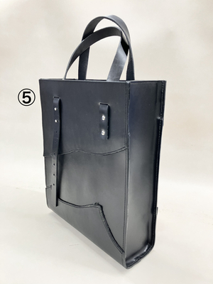 【MOTTAINAI】縦型レザートートクロ⑤(端材から生まれた新しい価値)