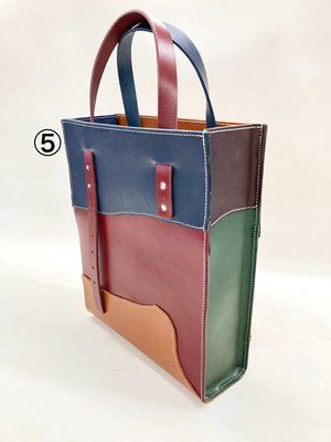 【MOTTAINAI】縦型トートコンビ⑤(端材から生まれた新しい価値)