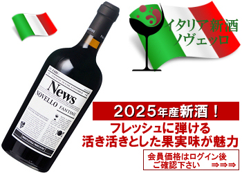 ★ご予約品★　2025年産新酒　ファンティーニ〈ヴィノ・ノヴェッロ〉【赤】
