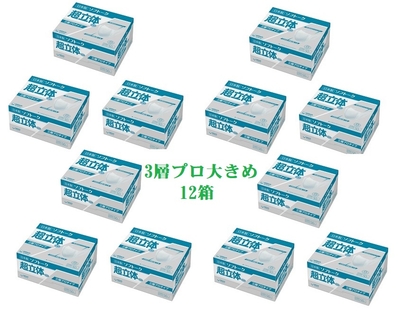 【北海道/東北/沖縄以外送料無料】ソフトーク 超立体マスク 3層プロタイプ 大きめサイズ 50枚 &times;12箱