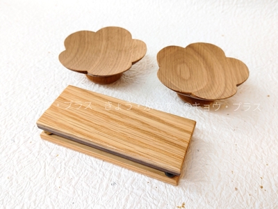 【仏具セット】　供物台・仏器膳セット　和モダン　梅の花　オーク　【送料無料】