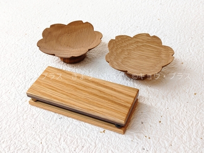 【仏具セット】　供物台・仏器膳セット　和モダン　桜　オーク 【送料無料】