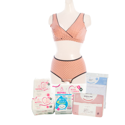 ママのための出産準備セット ピンク M アメジスト ｜ お産セット 産褥ショーツ 産じょくショーツ 授乳ブラ セット Mサイズ 産後ニッパー お産パッド お産パット 出産準備 大衛 入院 【送料無料】