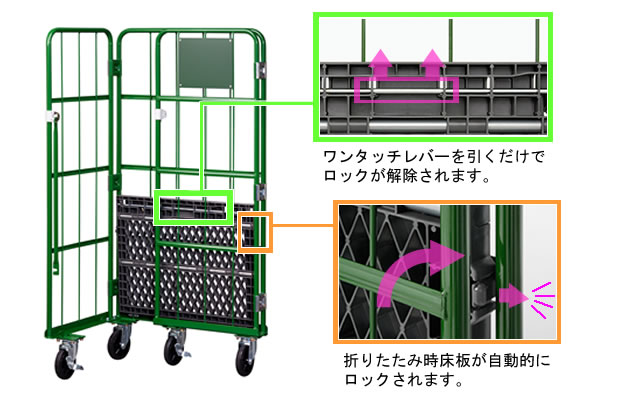 br>本宏製作所|<2台セット品>物流搬送機器 カゴ台車 W1000 br>本宏製作所|<2台セット品>物流搬送機器 カゴ台車 W1000