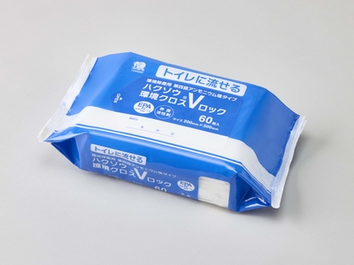 トイレに流せるハクゾウ環境クロスＶロック　20×30cm　60枚入