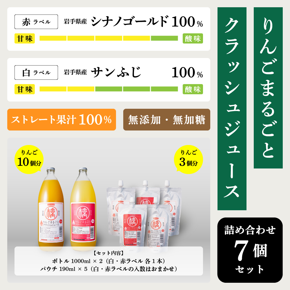 詰め合わせ7個セット】りんごまるごとクラッシュジュース