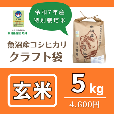 魚沼産コシヒカリ "特別栽培米"　玄米5kg