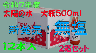 令和7年度産　【無塩】太陽の水　500ｍｌ　12本入　2箱セット