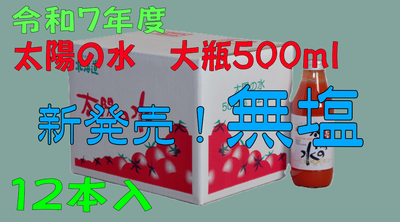 令和7年度産　【無塩】太陽の水　500ｍｌ　12本入　1箱