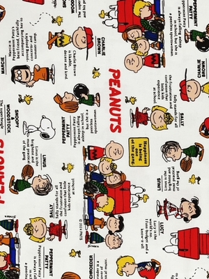 ポイント10倍！ コットンオックスプリント生地 ピーナッツ スヌーピーSN75ｔｈクラッシック
