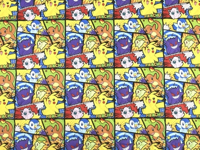 ポイント10倍！ コットンオックスキルト生地  ポケットモンスター　コマ割り