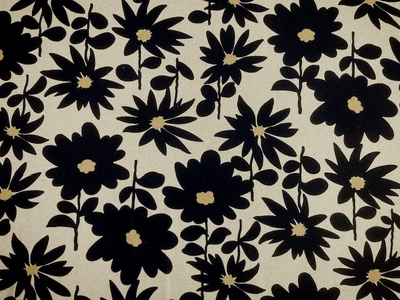 綿麻キャンバスプリント コットンこばやし う早この布 北欧風 デイジーデイジー