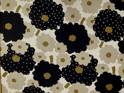 綿麻キャンバスプリント コットンこばやし う早この布 北欧風 マリーゴールド