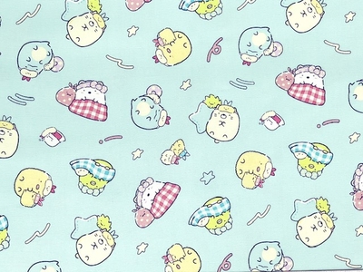 ポイント10倍！ コットンオックスプリント生地 すみっコぐらし夢見る柄