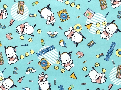 ポイント10倍！ コットンオックスプリント生地 ポチャッコ ストリート柄