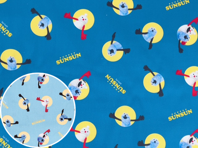 ポイント10倍！ 綿オックスプリント生地 パペットスンスン ドット柄