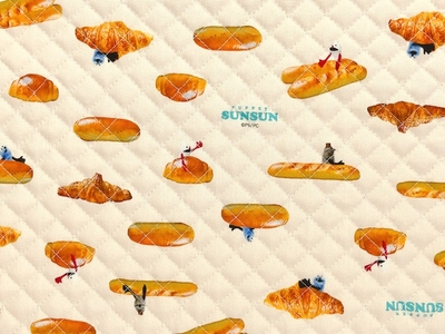 ポイント10倍！ 綿オックスキルト生地 パペットスンスンパン柄 PSNF-02Q