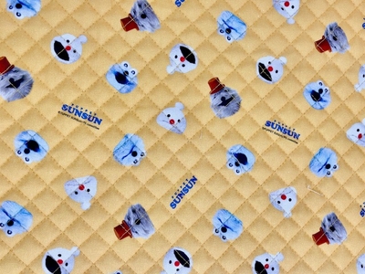 ポイント10倍！ 綿オックスキルト生地 パペットスンスンフェイス柄 PSNF-03Q