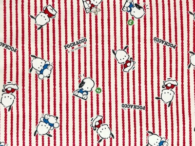 ポイント10倍！綿オックスプリント生地ポチャッコヒッコリー