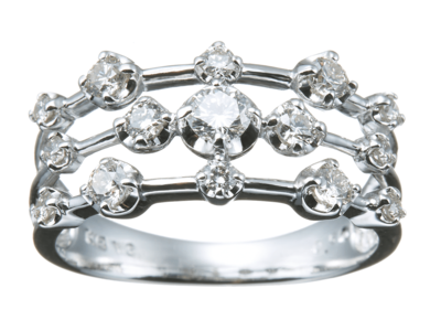 K18ダイヤモンドラインデザインリング 0.5ct［WG／YG／PG］