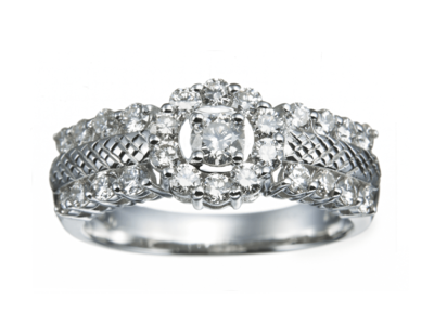 K18ダイヤモンドデザインピンキーリング 0.6ct［WG／YG／PG］