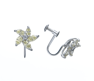 PTマーキスカットダイヤモンドフラワーイヤリング 0.7ct