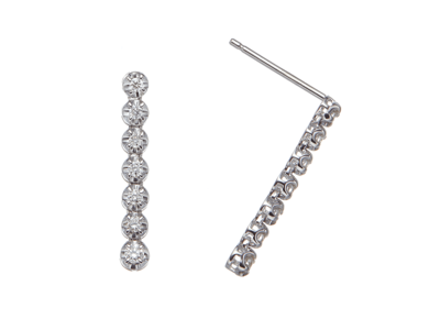 K18WGダイヤモンドラインピアス 0.2ct