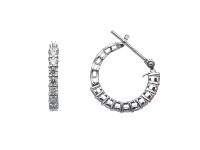 K18ダイヤモンドフープピアス 0.5ct［WG／YG／PG］