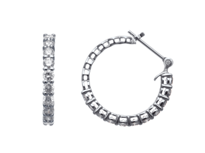 K18ダイヤモンドフープピアス 1.0ct［WG／YG／PG］