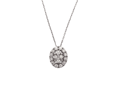 プラチナダイヤモンドオーバルペンダント0.4ct