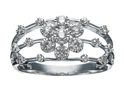 K18ダイヤモンドスパークルリング 0.25ct［WG／YG］