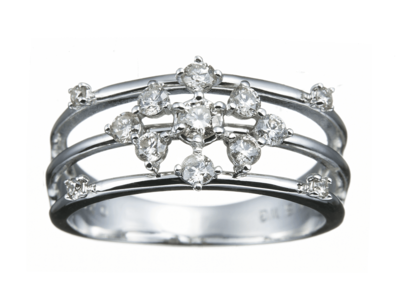 ダイヤモンド3ラインデザインピンキーリング 0.25ct［WG／YG／PG］