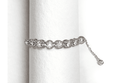 K18ダイヤモンドチェーンリング 0.15ct［WG／YG］