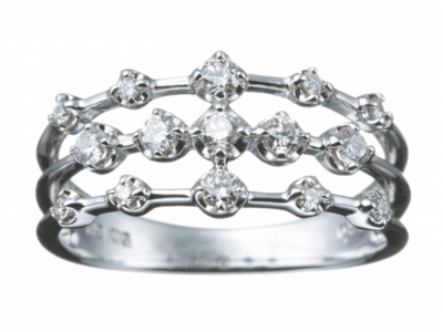 K18WGラインデザインリング 0.25ct