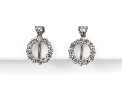 K18WGダイヤモンドサークルデザインイヤリング 0.6ct