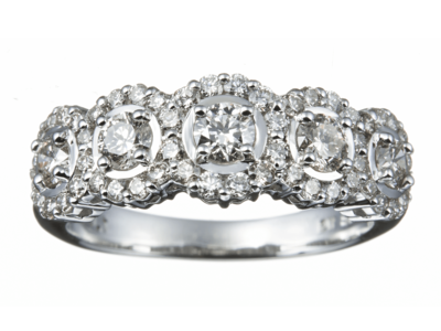 K18WGダイヤモンドデザインリング 1.0ct