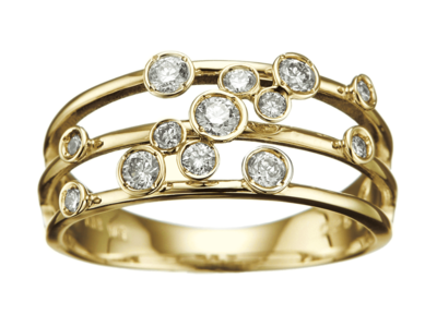 K18ダイヤモンドデザインリング &ldquo;天の川&rdquo; 0.25ct［WG／YG／PG］