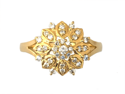 K18YGダイヤモンドデザインリング 0.2ct