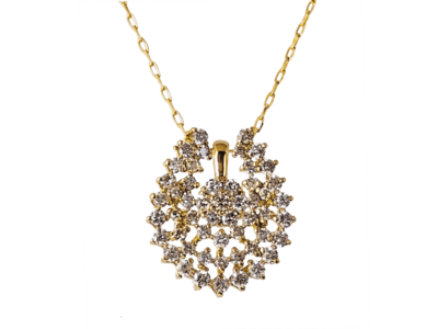 18KYGダイヤモンド3wayホースシューペンダント 0.38ct