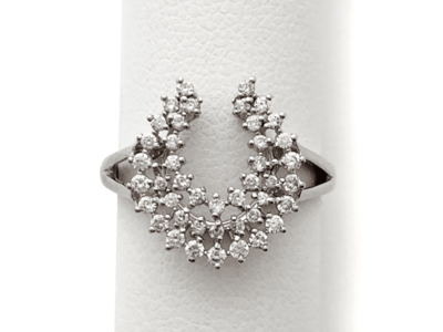 PT950ダイヤモンドホースシューリング 0.3ct