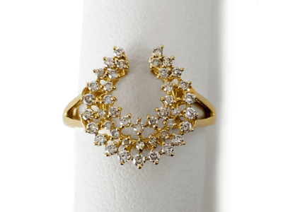 18KYGダイヤモンドホースシューリング 0.3ct