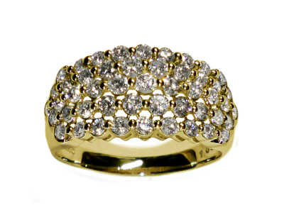 K18YGダイヤモンド5ラインリング 1.0ct