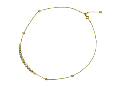 K18YGダイヤモンドグラデーション&ステーションネックレス 1.3ct[43cm]