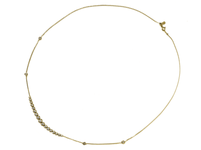 K18YGダイヤモンドグラデーション&ステーションネックレス 1.5ct[60cm]