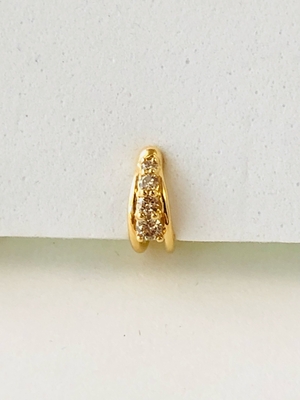 ダイヤモンドK18イヤーカフ 0.075ct［WG／YG］